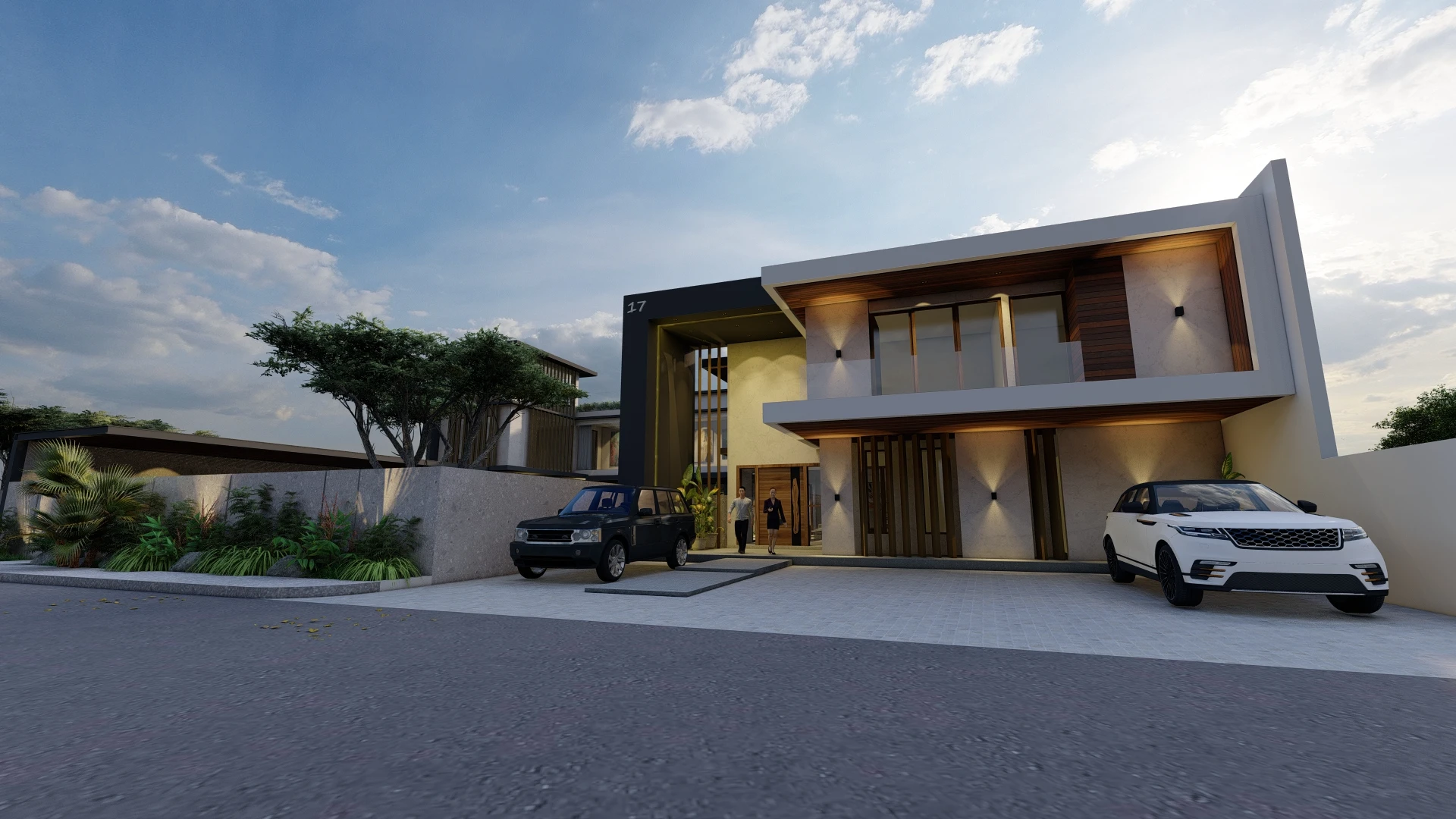 Complete front exterior of the BF Homes residence